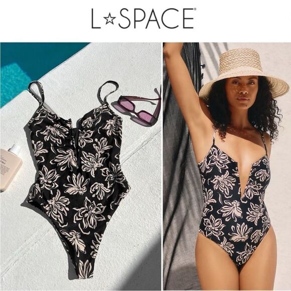 L Space Roxanne Bitsy One-Piece Swimsuit in Mystic Magnolia Floral XS  $220 - Picture 1 of 5